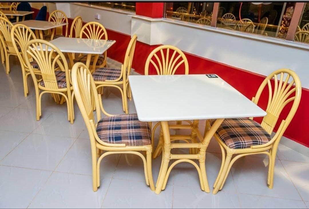 Rattan chairs by the window